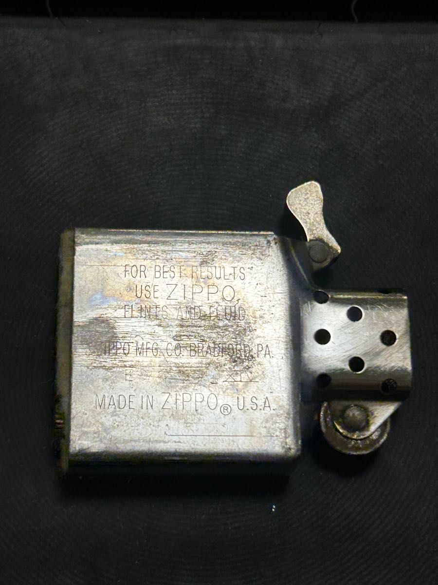 ★サントリーBOSS ZIPPO 1998年製D ボスジッポ ヴィンテージ 火花確認済 希少 レア 当時物 ブラッシュド加工グレー