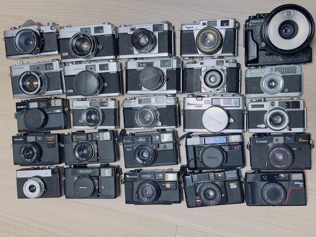 フイルムカメラ　レンジファインダー　25台まとめ　Konica Olympus YASHICA Canon Minolta mamiya fujica_画像1