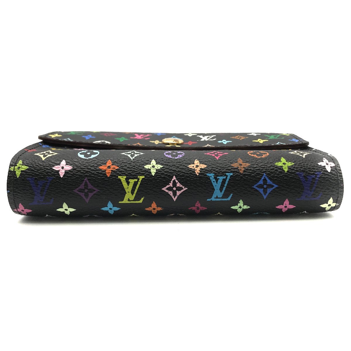 1円 良品 LOUISVUITTON ルイヴィトン モノグラム マルチカラー ポルトフォイユ 三つ折り 財布 ウォレット a2245_画像3