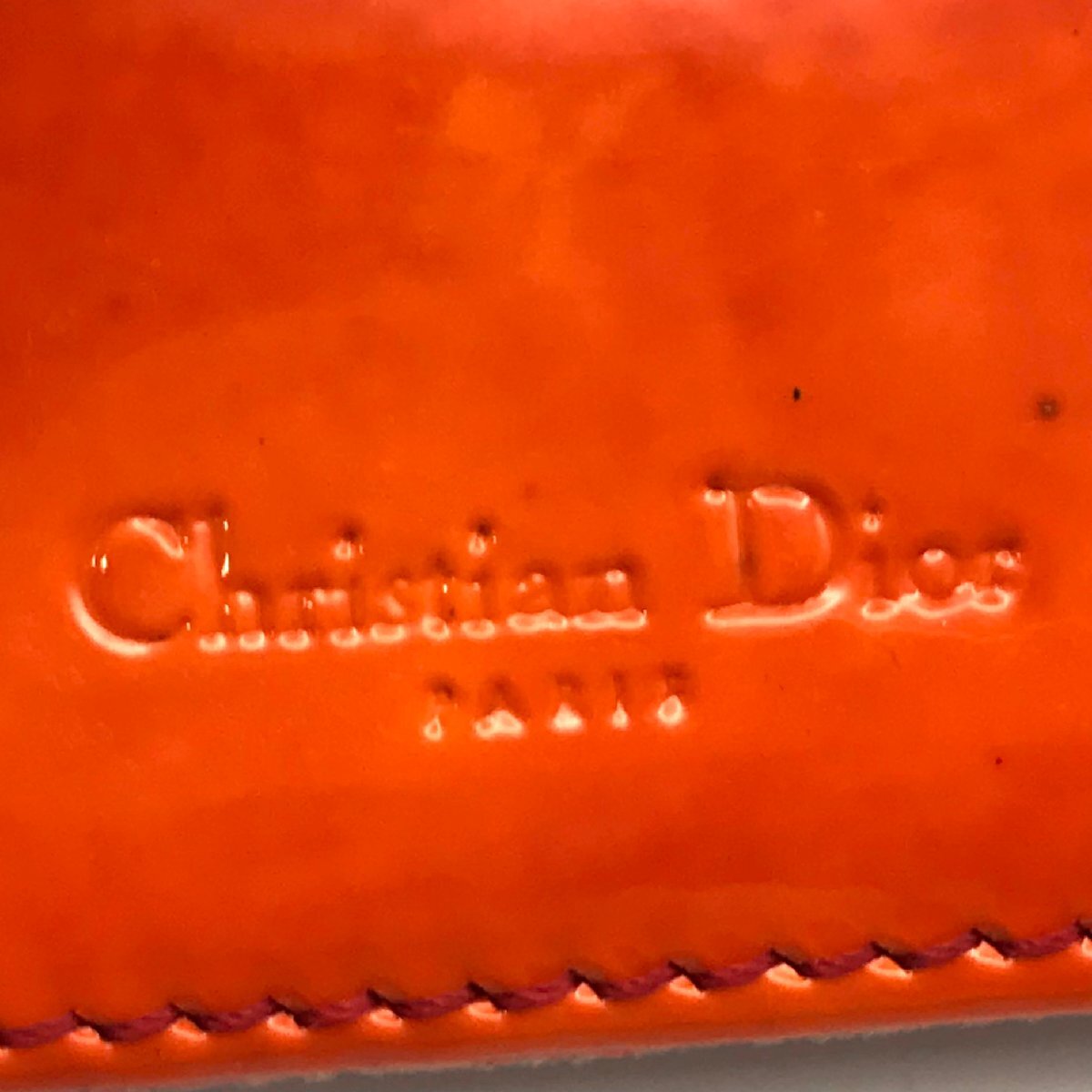 1円 Christian Dior ディオール サドル 二つ折り 財布 レッド ウォレット m9770_画像8