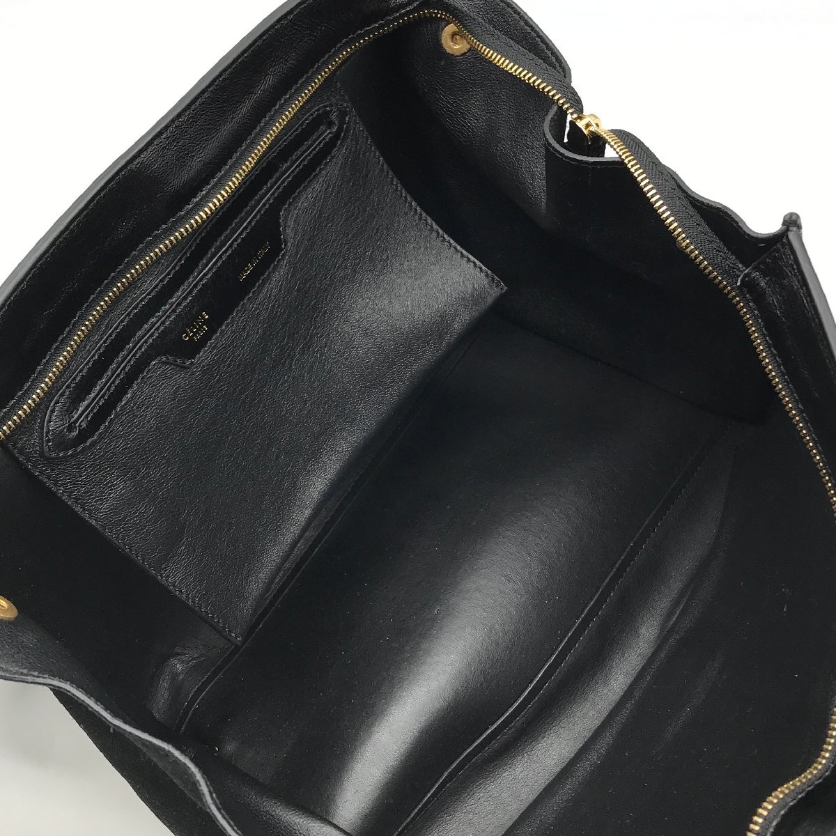 1円 良品 CELINE セリーヌ トラペーズ 2WAY ハンド ショルダー バッグ ブラック a2620_画像8