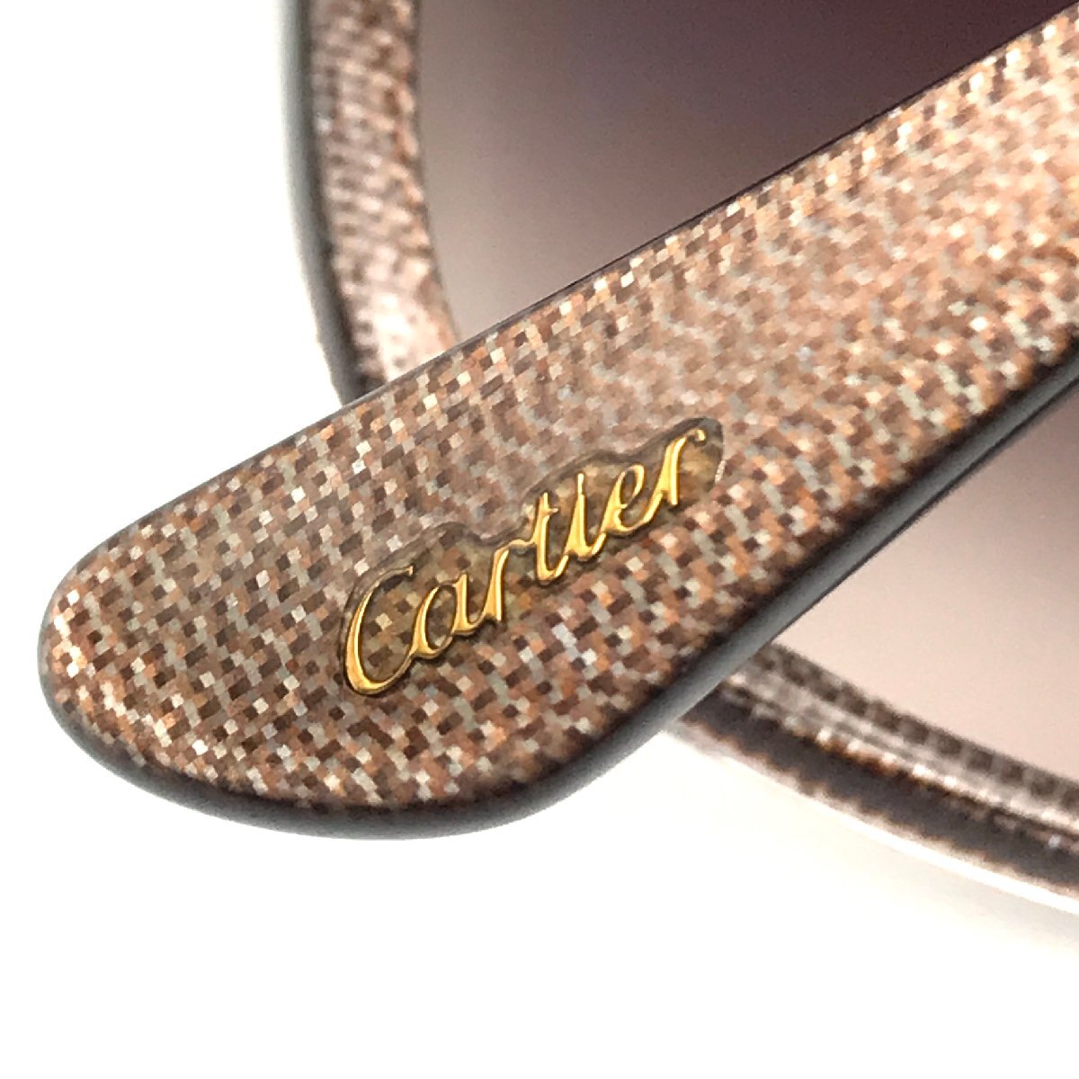 美品 Cartier カルティエ トリニティ 140 サングラス アイウェア 眼鏡 ブラウン a3016_画像10