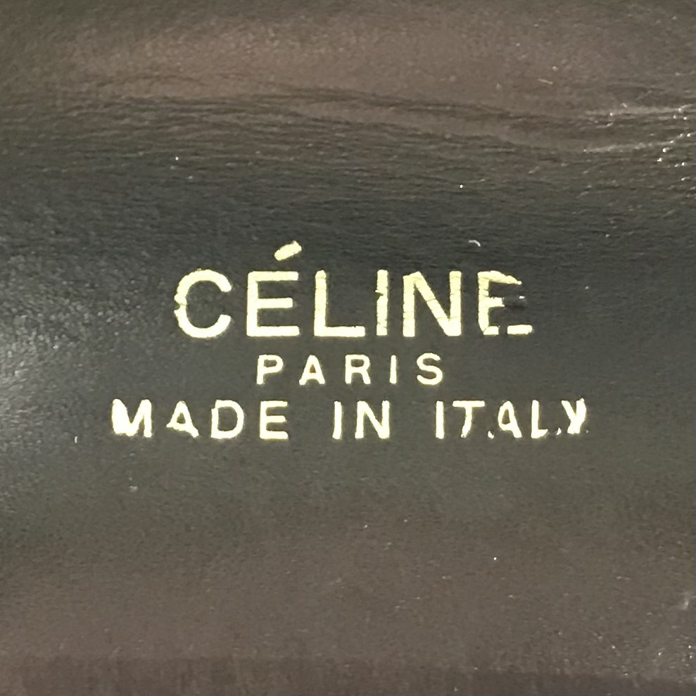 良品 CELINE セリーヌ 馬車金具 ヴィンテージ レザー ハンド バッグ ブラック a2287_画像10