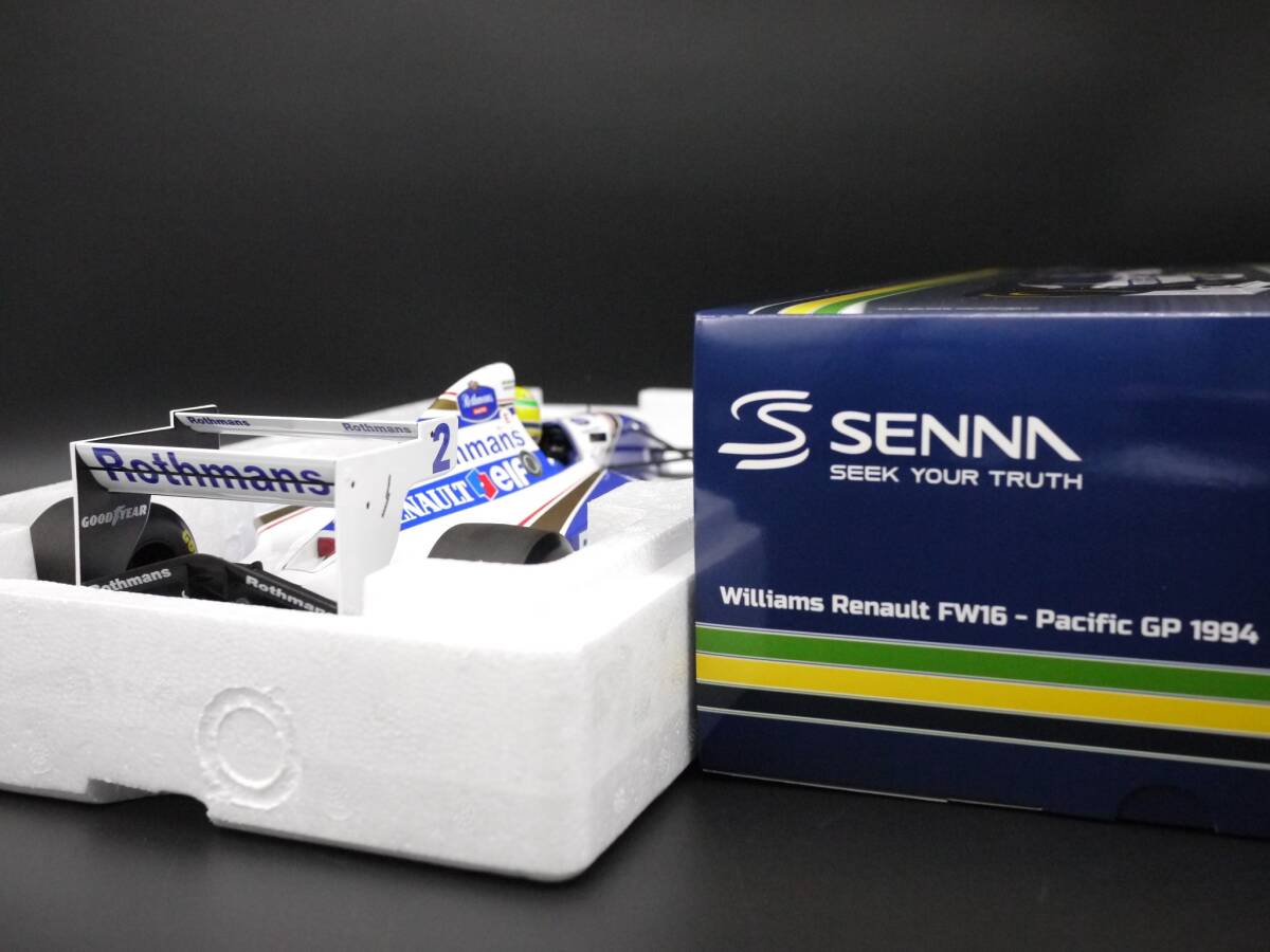 1:12 Minichamps ウィリアムズ FW16 パシフィックGP 1994 ロスマンズ仕様 A.セナ #2 メゾネットウイング TI英田 Senna Williams 限定BOX_画像4