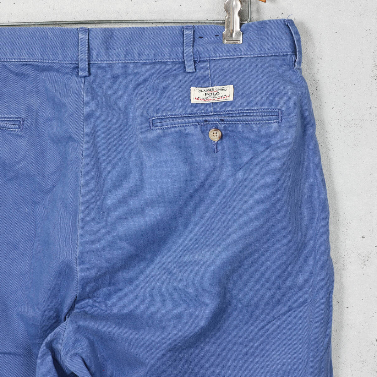 Poloラルフローレン◆CLASSIC CHINO プレーンフロント チノパン◆ブルー◆W35_画像4