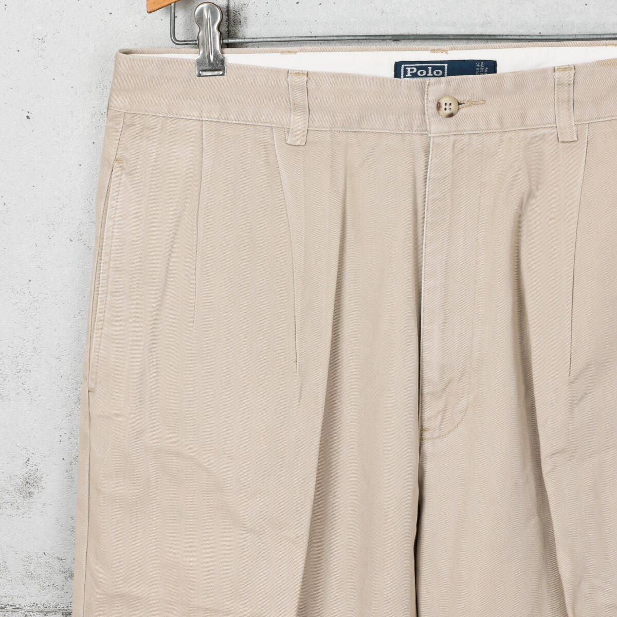 Poloラルフローレン◆HAMMOND PANT 2タック チノパン◆ベージュ◆W35_画像3