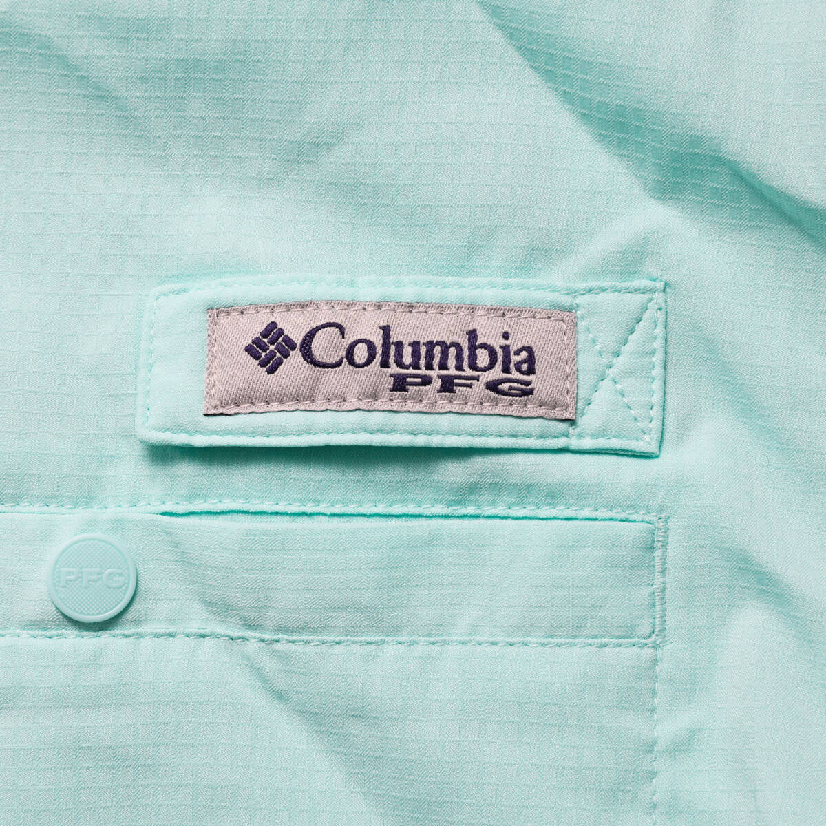 Columbiaコロンビア◆PFG ポリエステル フィッシングシャツ◆ターコイズ◆サイズLの画像5