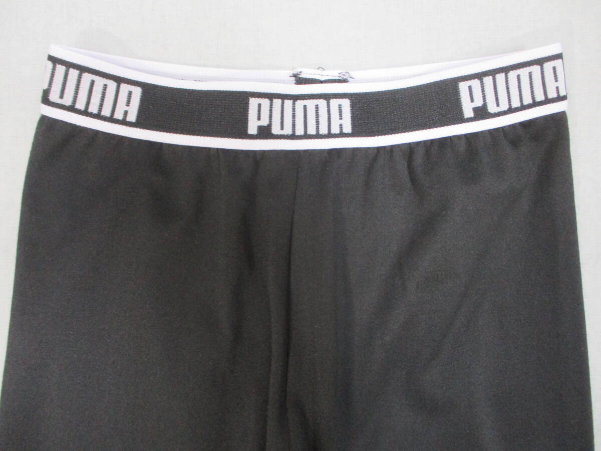  Puma puma BODEY WEAR tights inner jersey Kids 130 size waistline 53cm~59cm black * white * gold 