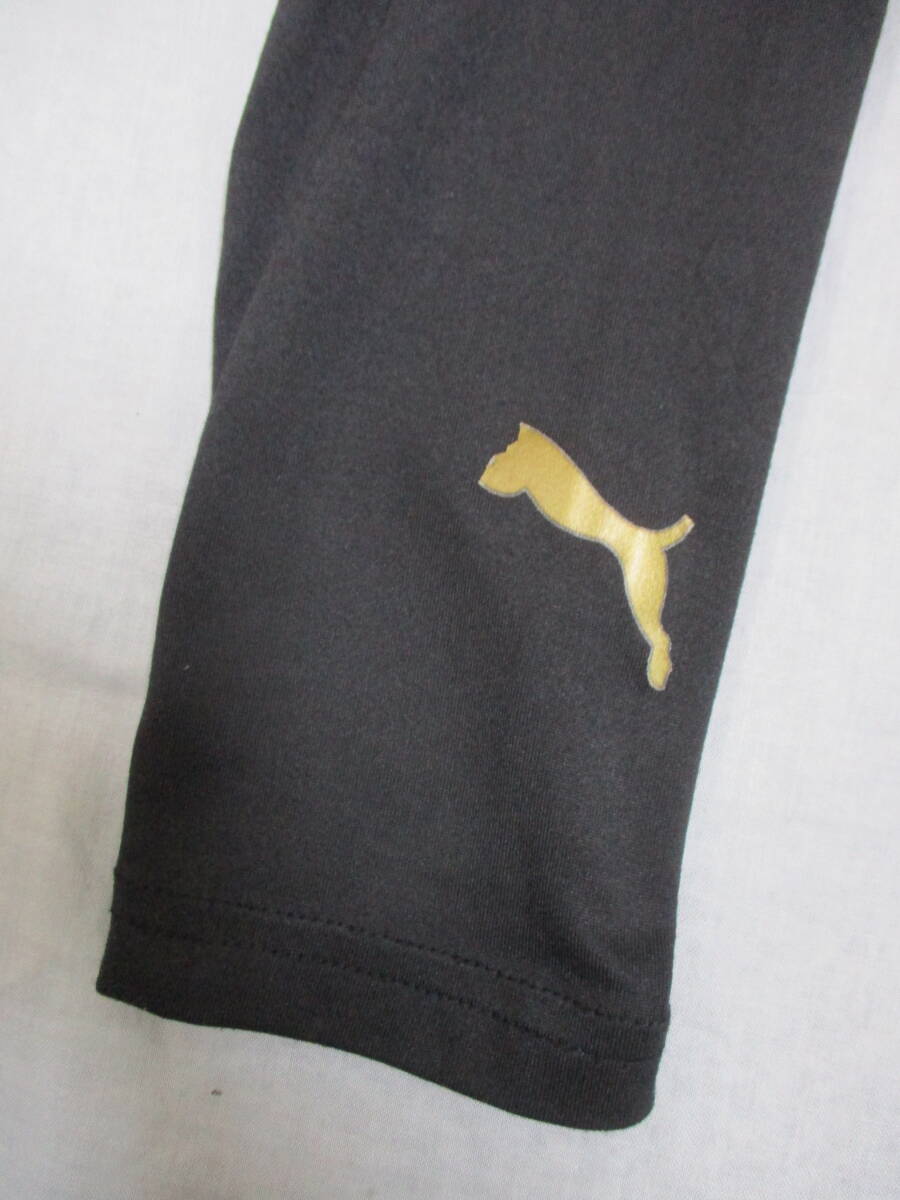  Puma puma BODEY WEAR tights inner jersey Kids 130 size waistline 53cm~59cm black * white * gold 