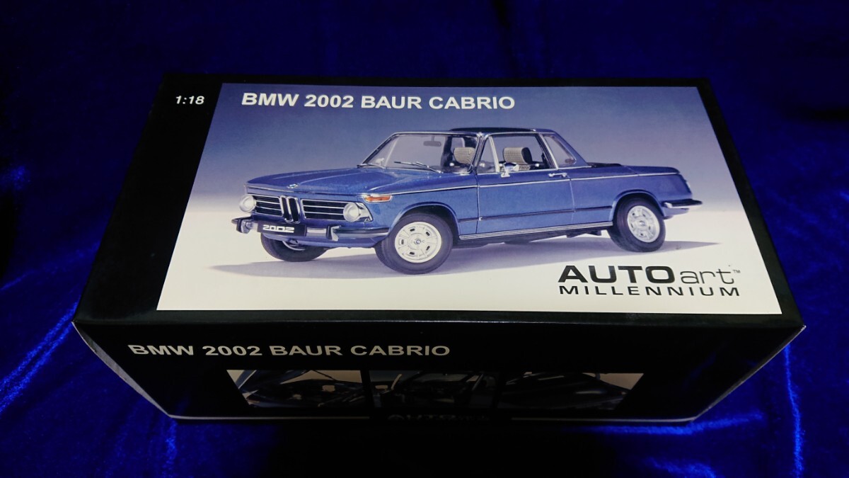 1/18 Autoart オートアート BMW 2002 BAUR CABRIO マルニ バウアー カブリオレ タルガトップ 70531 Blue Metallic _画像1