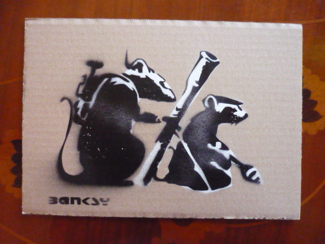  free shipping * Bank si-Banksy* genuine work guarantee * autograph equipped * cardboard . stencil art * serial number 9/25*Dismalandtizma Land a13