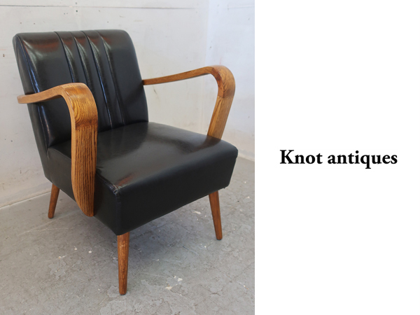 #P092# exhibition goods # knot antique s/knot antiques#VESPA ARM SOFA# Vespa # american Dyna -# arm sofa # oak material # black 