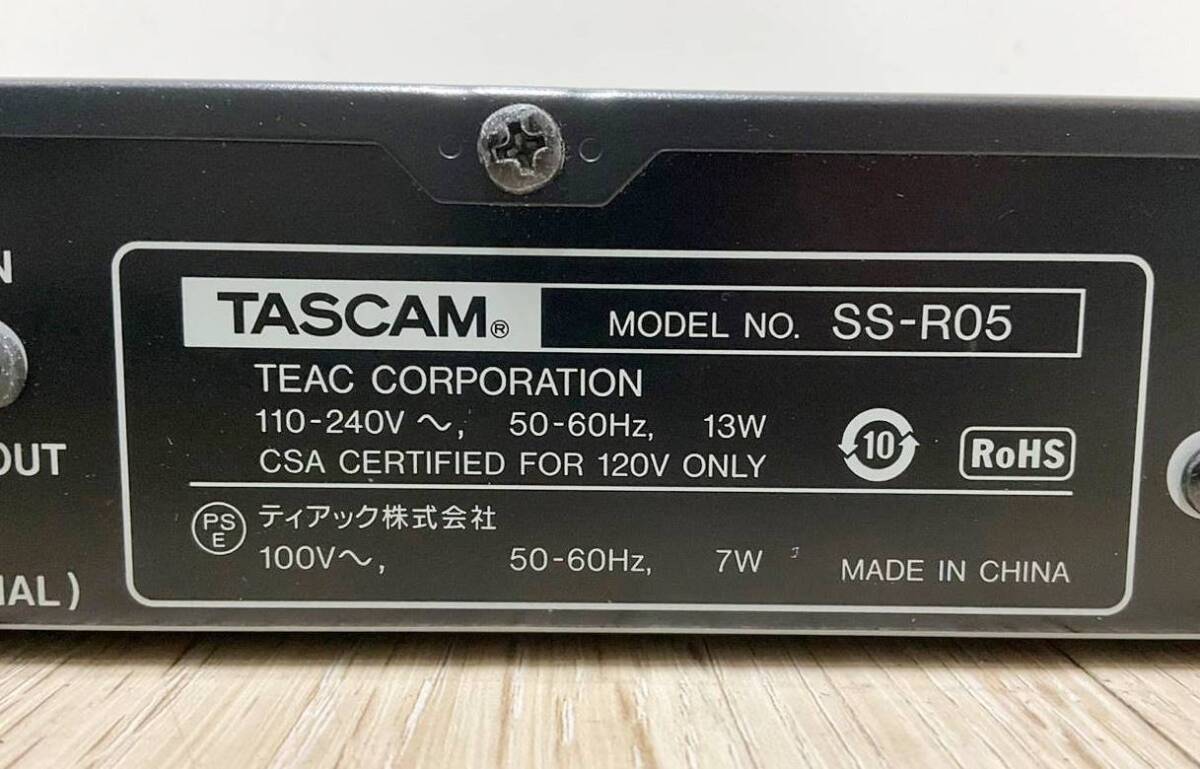 ◇オーディオ機器◆TASCAM タスカム SS-R05 ソリッドステートステレオ オーディオレコーダー コンパクトフラッシュレコーダー_画像3