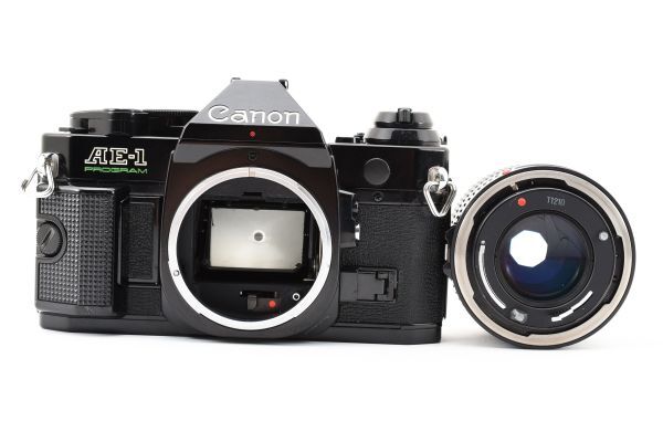 【実用品】Canon キャノン AE-1 PROGRAM 黒 ブラック フィルム一眼カメラ / new FD 50mm F1.4 MFレンズ #423-3の画像10