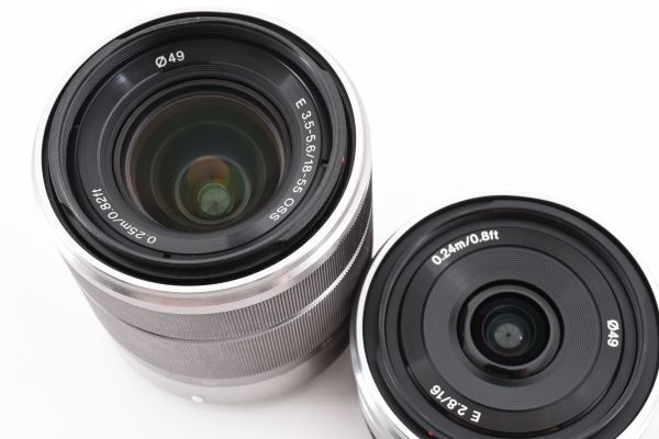 【実用光学美品】Sony ソニー nex-3 白 ミラーレス一眼 / E 16mm F2.8 / E 18-55mm F3.5-5.6 OSS ダブルレンズキット #431_画像5