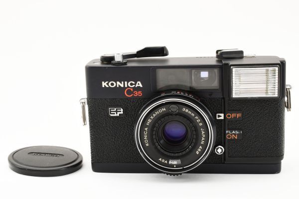 【実用美品】Konica コニカ C35 EF 黒 ブラック コンパクトフィルムカメラ #506-1_画像1