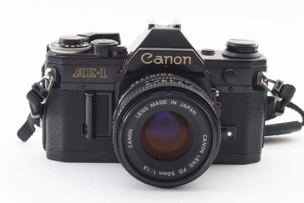 【実用品】Canon キャノン AE-1 黒 ブラック フィルム一眼カメラ / New FD 1.8 50mm MFレンズ #532の画像3