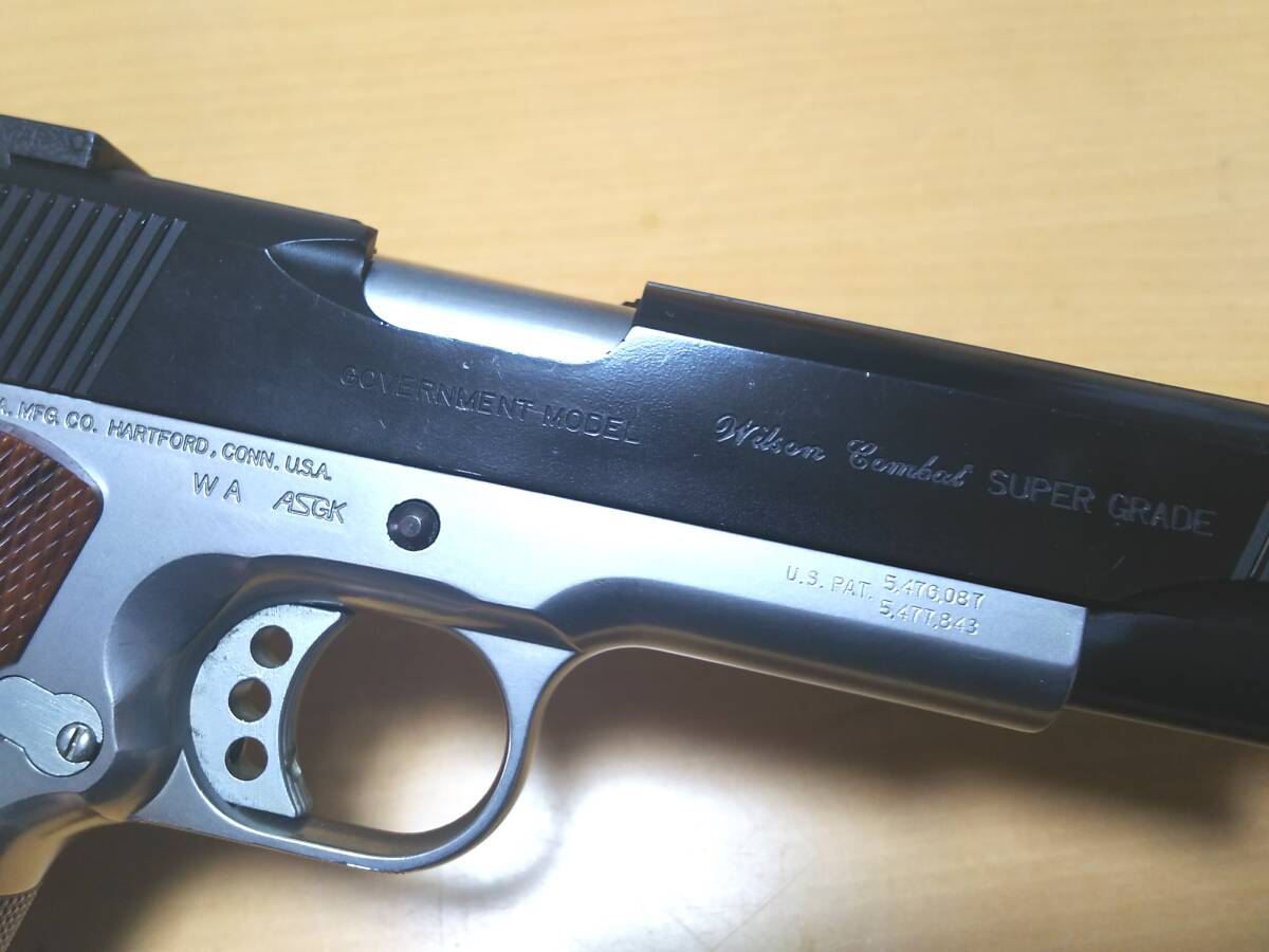 訳ありマガジン不調 WA ウィルソン スーパーグレード フレームシルバー ロングマガジン付き ガバメント 1911 マグナガスブローバック_画像4