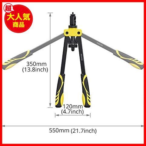 ★黄★ Proster ハンドリベッターセット 両手式 M3/M4/M5/M6/M8/M10などに対応 150pcsリベットナット付属 リベットナッター セット (黄)_画像5