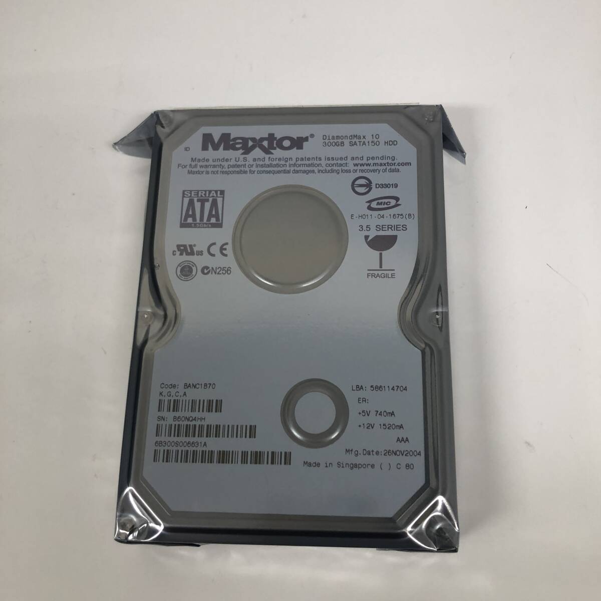 未使用品　Maxtor　DiamondMax　Plus10　300GBSATA/150_画像1