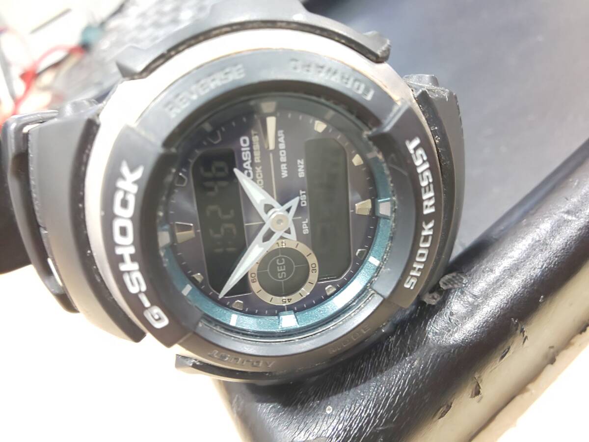 57299★CASIO G-SHOCK カシオG-ショックアナデジ G-300メンズ腕時計QZ ブラック 稼働品_画像4