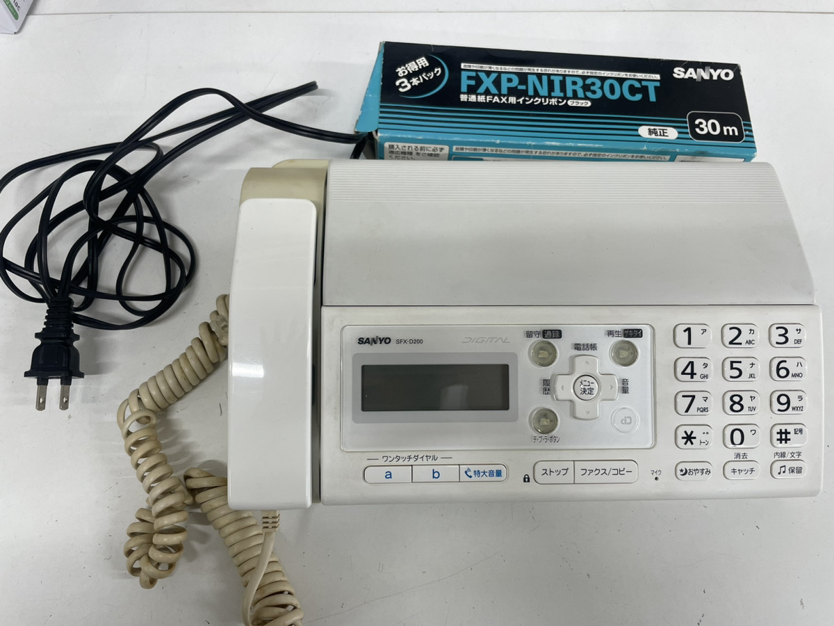  telephone machine SANYO SFX-D200(W) FAX parent machine FXP-NIR30CT ink ribbon attaching [ prompt decision possible ]