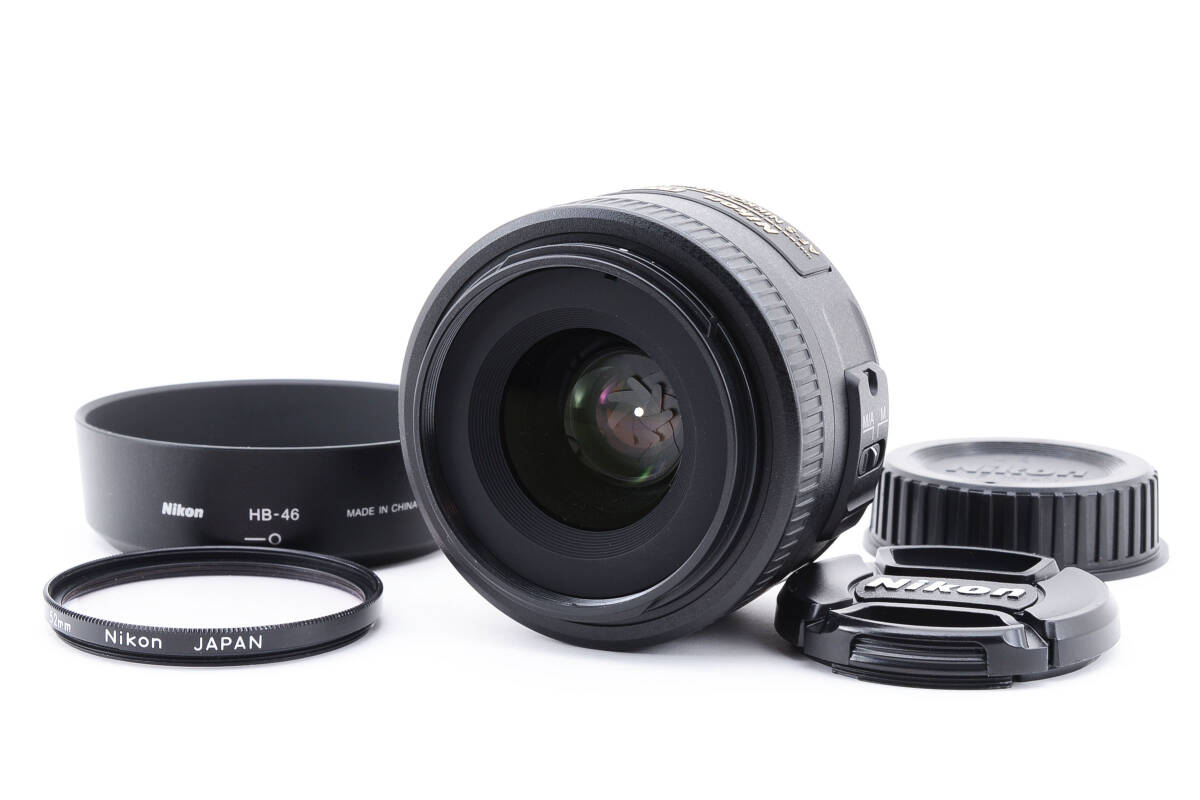 ☆【美品】☆Nikon AF-S NIKKOR 35mm f/1.8G DX 単焦点レンズ フード付きの画像1