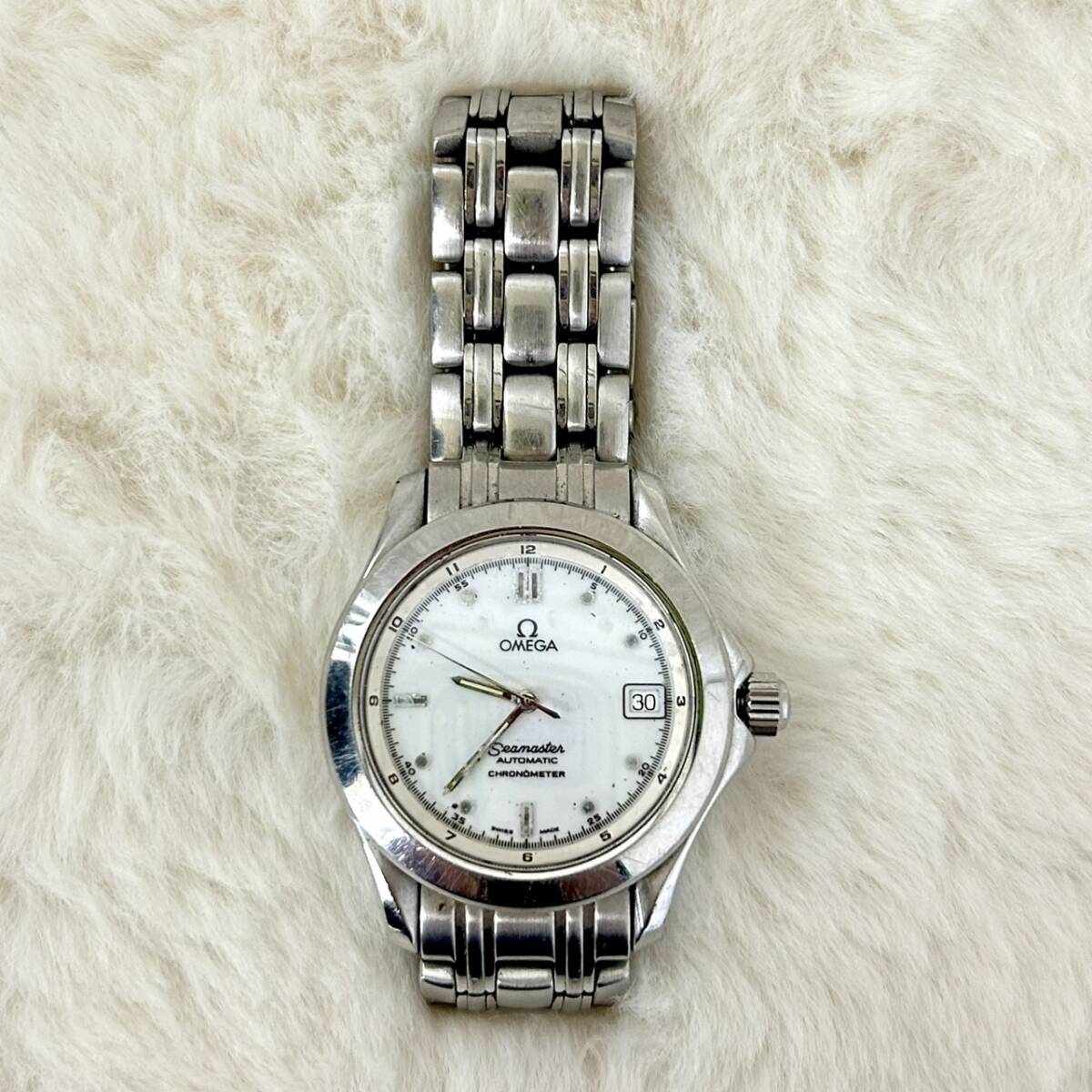 △ジャンク品 OMEGA オメガ Seamaster シーマスター クロノメーター 文字盤白 自動巻 メンズ腕時計 動作未確認/管理030903A12-01260001_画像1