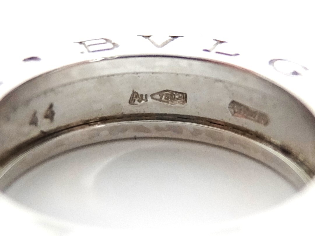 ブルガリ リング ビーゼロワン 1バンド 44 4号相当 5.4ｇ XS AN852423 750 WG ゴールド K18 ホワイトゴールド B.ZERO1 Ringの画像6