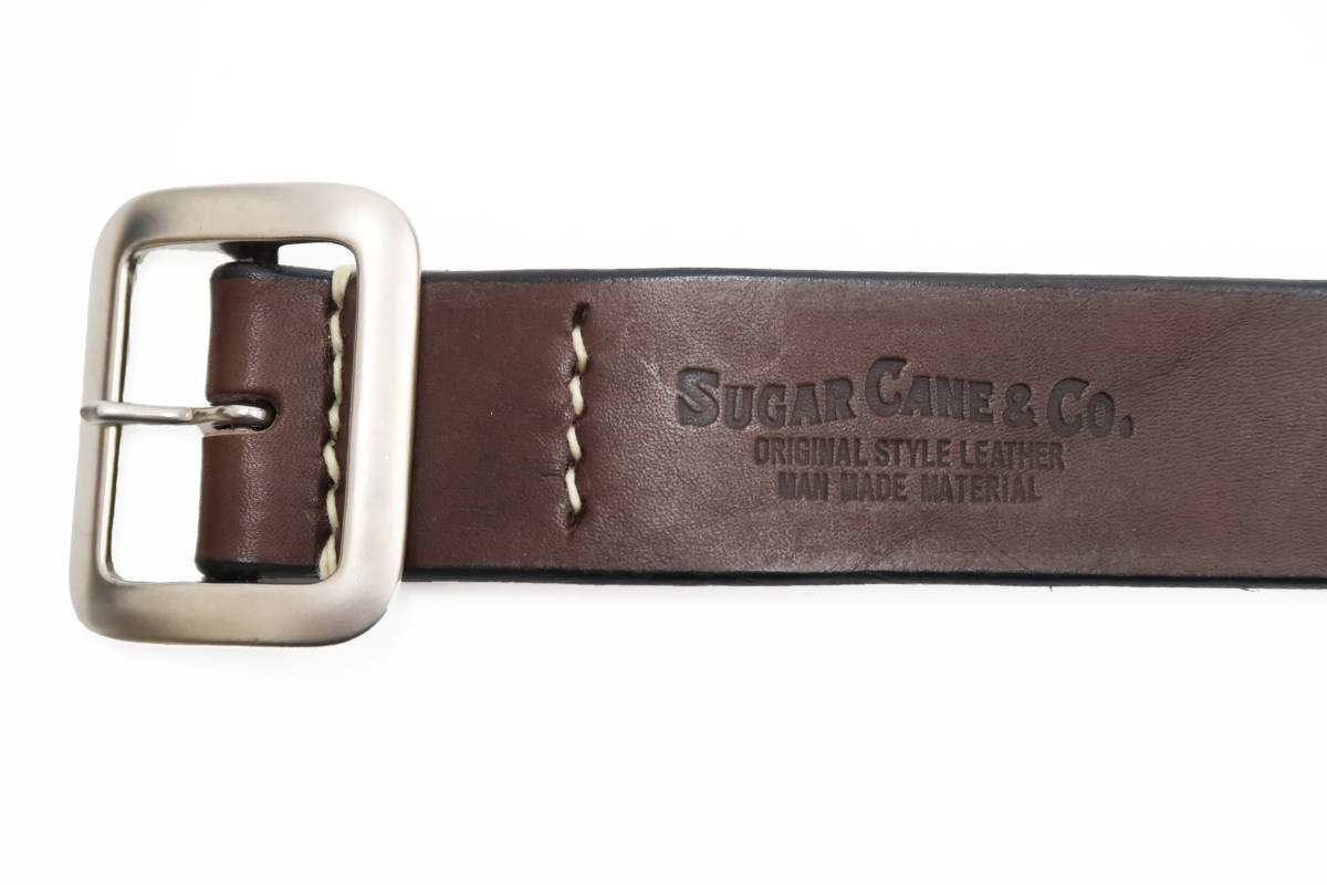サイズ(32) シュガーケーン レザーベルト SUGAR CANE 牛革 ギャリソンベルト SC02320 東洋 新品 ブラウン ベルト幅約40mm 厚み約4mm_画像3