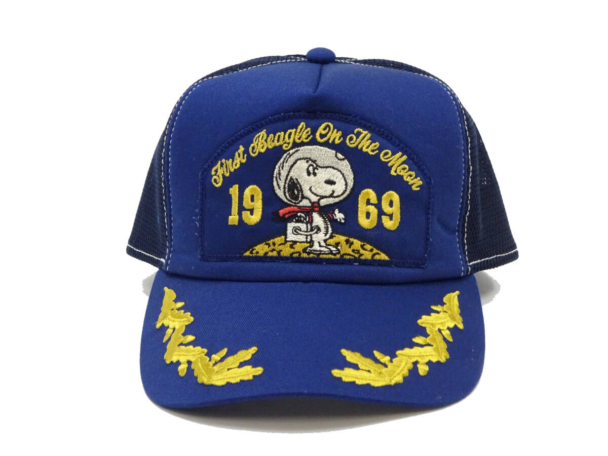 トイズマッコイ TOYS McCOY スヌーピー メッシュキャップ TMA2403 アポロキャップ MESH CAP SNOOPY FIRST BEAGLE ON THE MOON ネイビー新品_画像3