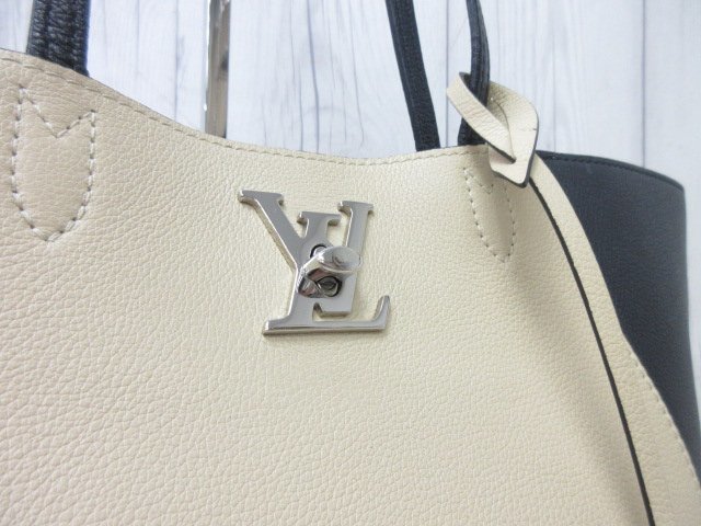 極美品 LOUIS VUITTON ルイヴィトン ロックミー カバ ヴァニーユノワール トートバッグ バッグ M42289 カーフスキン レザー A4可 69233_画像6