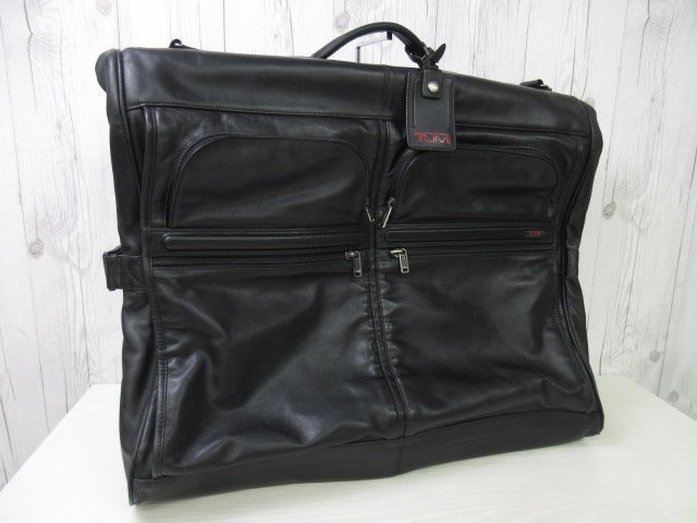 極美品 TUMI トゥミ オールレザー ガーメントバッグ ハンドバッグ バッグ 黒 A4収納可 メンズ 69308_画像2