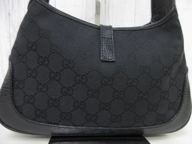 極美品 GUCCI グッチ ジャッキー GGキャンバス ハンドバッグ バッグ レザー 黒 69314_画像8