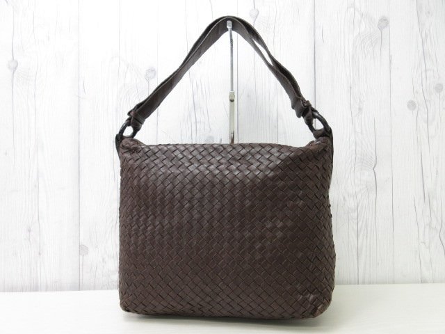 美品 BOTTEGA VENETA ボッテガヴェネタ イントレチャート ハンドバッグ ショルダーバッグ バッグ レザー 茶 2WAY メンズ 69340Y_画像2