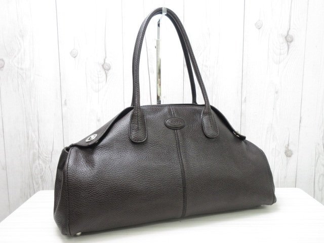 極美品 TOD'S トッズ ハンドバッグ ショルダーバッグ バッグ レザー 茶 69439_画像2