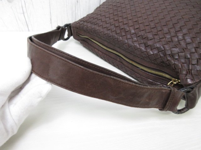 美品 BOTTEGA VENETA ボッテガヴェネタ イントレチャート ハンドバッグ ショルダーバッグ バッグ レザー 茶 2WAY メンズ 69340Y_画像6