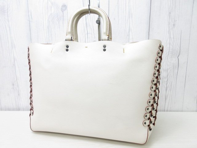 極美品 COACH コーチ トートパック ショルダーバッグ バッグ レザー ライトベージュ×茶 A4収納可 2WAY 69564_画像3