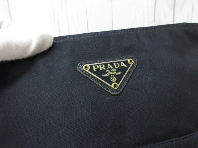 極美品 PRADA プラダ ゴールドチェーン キルティング テスート ショルダーバッグ ナイロン×サフィアーノレザー 紺 69667Y_画像9