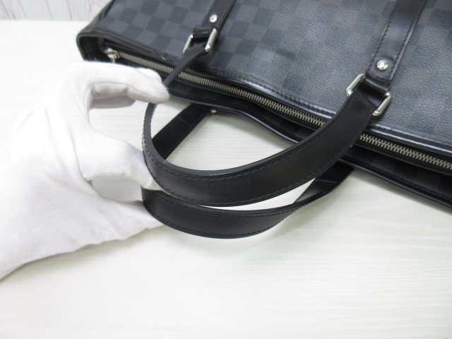 極美品 LOUIS VUITTON ルイヴィトン ダミエグラフィット タダオ トートバッグ ショルダー バッグ N51192 レザー黒 A4可2WAYメンズ69230_画像6