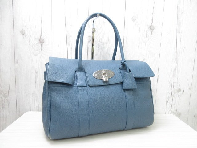  превосходный товар MALBERRY maru Berry большая сумка ручная сумочка сумка кожа бледно-голубой A4 место хранения возможно 69785