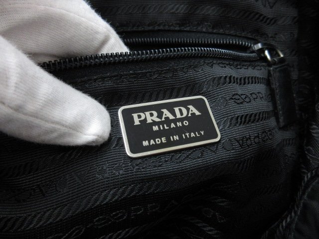 極美品 PRADA プラダ テスート リュックサック バッグ ナイロン×レザー×ナイロンキャンバス 黒 A4収納可 69773_画像10