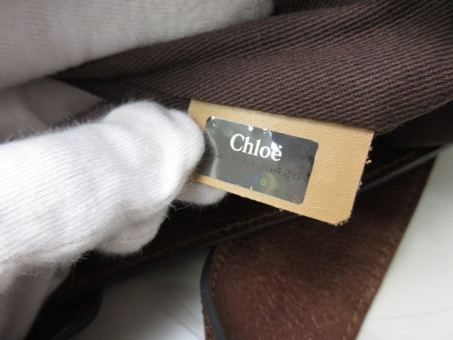 極美品 Chloe' クロエ トートバッグ ハンドバッグ バッグ レザー 茶 A4収納可 69794_画像10