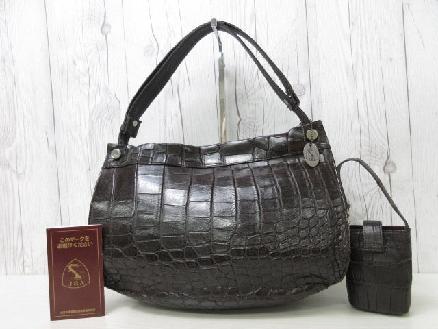  превосходный товар коврик крокодил JRA ручная сумочка сумка на плечо сумка чай 2WAY 69877