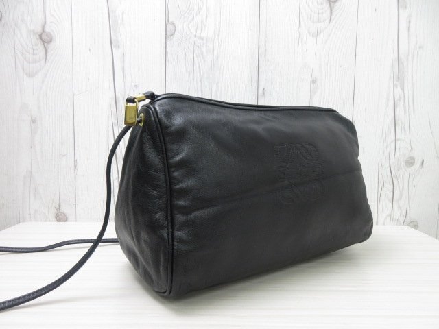 極美品 LOEWE ロエベ ショルダーバッグ バッグ レザー 黒 69726Y_画像4