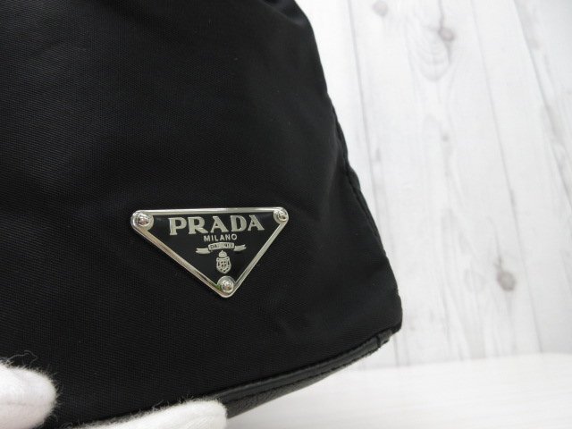 極美品 PRADA プラダ テスート ハンドバッグ ショルダーバッグ バッグ ナイロン×レザー 黒 70035Y_画像8