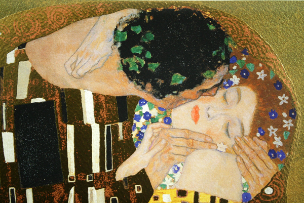 ★最終値下げ◆新額◆グスタフ・クリムト 「キス」 人気の図柄 お勧めの品！大判シルクスクリーン Gustav Klimt★_画像3