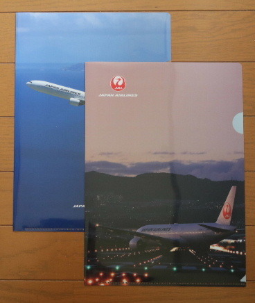 【未使用】日本航空(JAL)：B-777のクリアファイル(2種)_画像1