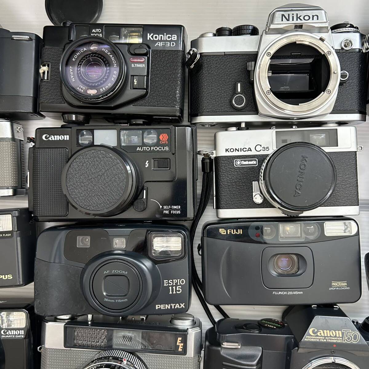 1円~フィルムカメラビデオカメラまとめ Nikon OLYMPUS Canon KONICA PENTAX MINOLTA FUJI FUJICA Victor など(ジャンク品 動作未確認KJ )_画像4