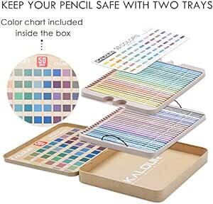 色鉛筆 メタリック 50色セット 金属色 油性 色鉛筆 プロ専用ソフト芯色鉛筆セット 子供から大人、アーティストまで理想的な塗り絵の画像6
